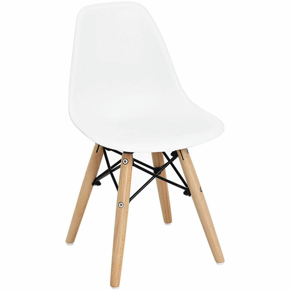 Alt View 5. Kadyn - 4 PCS Children Chair Set Medieval Style Dining Chairs with Wood Legs, Kids Chairs for Kids - White.