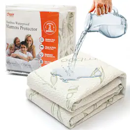 Cheer Collection - Bamboo Mattress Protector - Highly Absorbent 100% Waterproof Incontinence Pad for Elderly Adults, Children and Pets - White