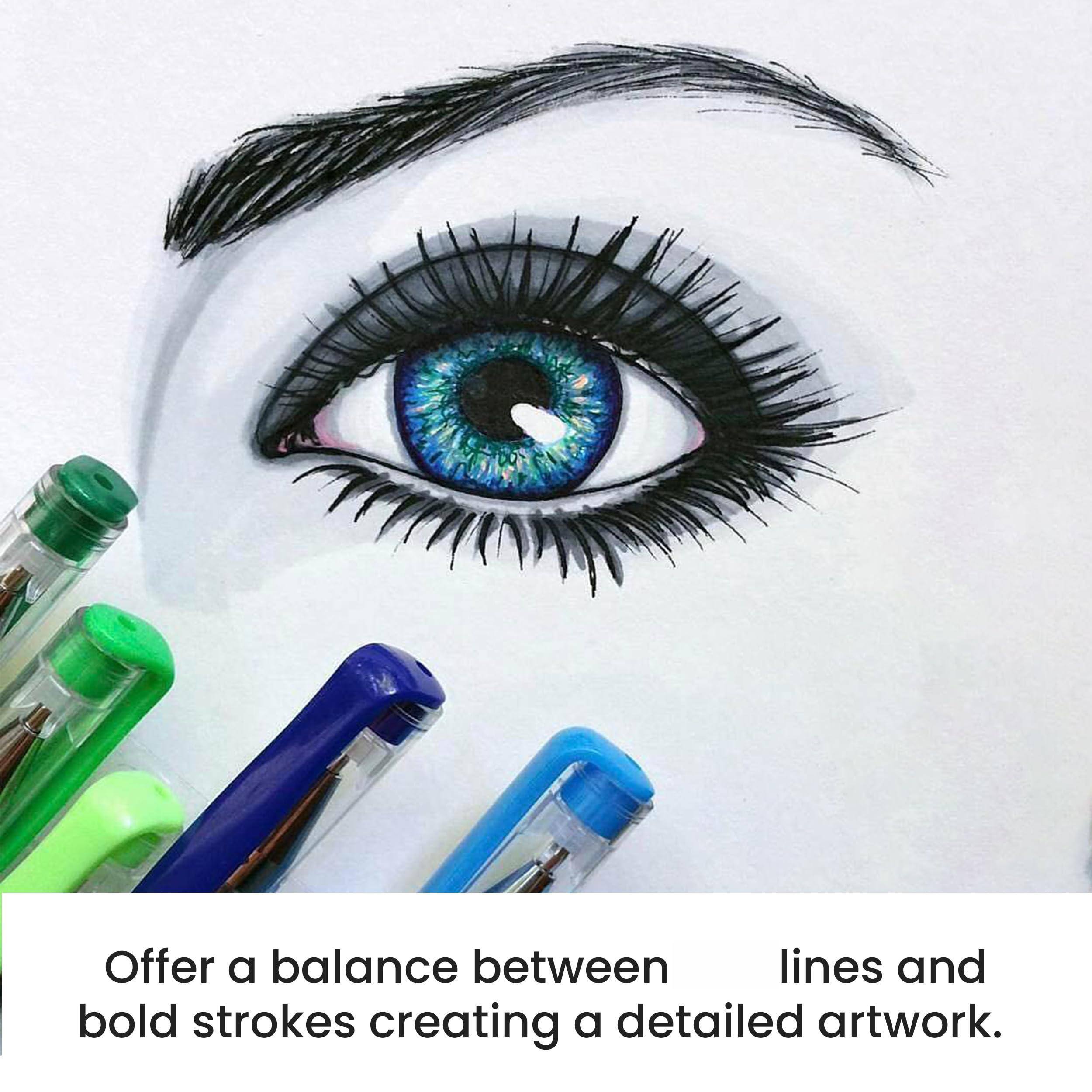 Offer a balance between lines and bold strokes creating a detailed artwork.