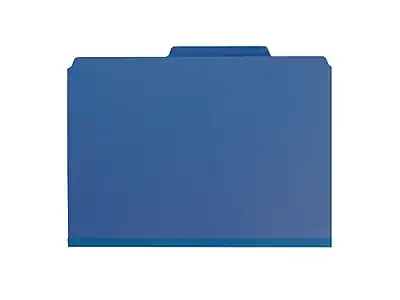 Front. Smead - Smead 50% Recycled File Folder, 1/3-Cut Tab, Letter Size, Dark Blue, 25/Box (21541) - Dark Blue.