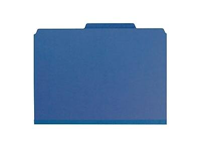 Front. Smead - Smead 50% Recycled File Folder, 1/3-Cut Tab, Letter Size, Dark Blue, 25/Box (21541) - Dark Blue.