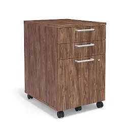 Union & Scale - Essentials 3-Drawer Mobile Vertical File Cabinet, Letter/Legal, Lockable, 24.3"H x 15.6"W x 21.3"D - Espresso