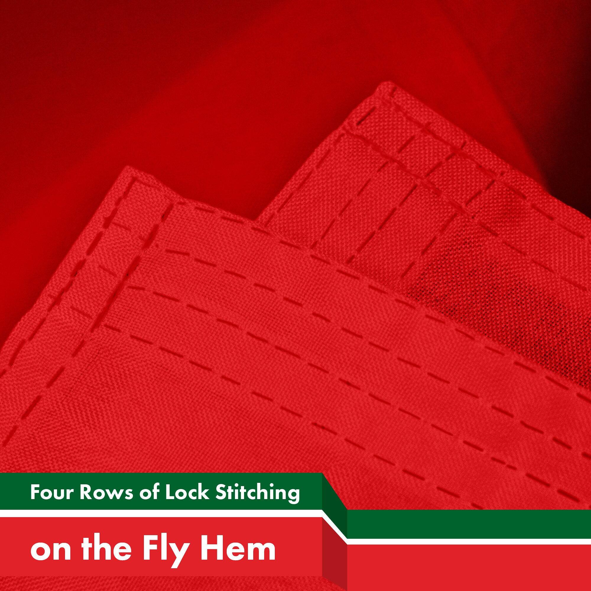 Four Rows of Lock Stitching on the Fly Hem