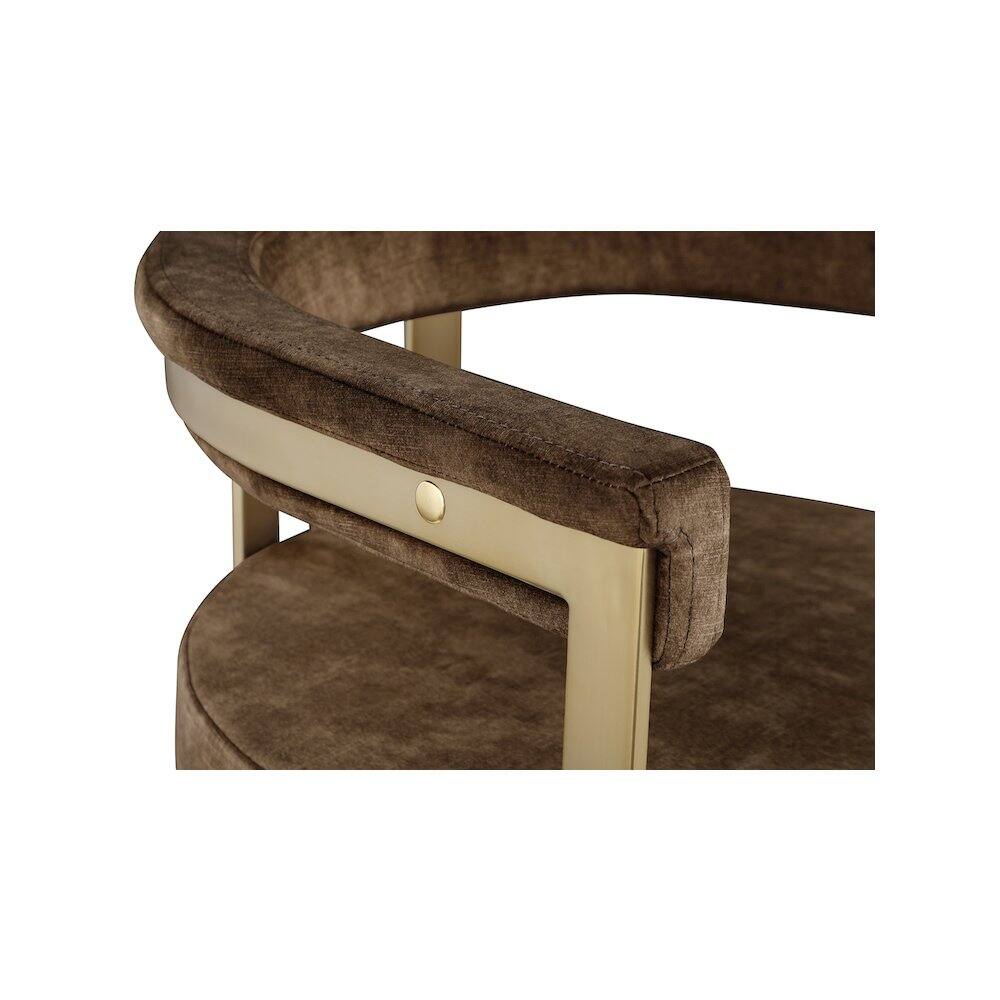 Alt View 3. Meridian Furniture - Marcello Brown Velvet Dining Chair, Set of 2 - Brown.