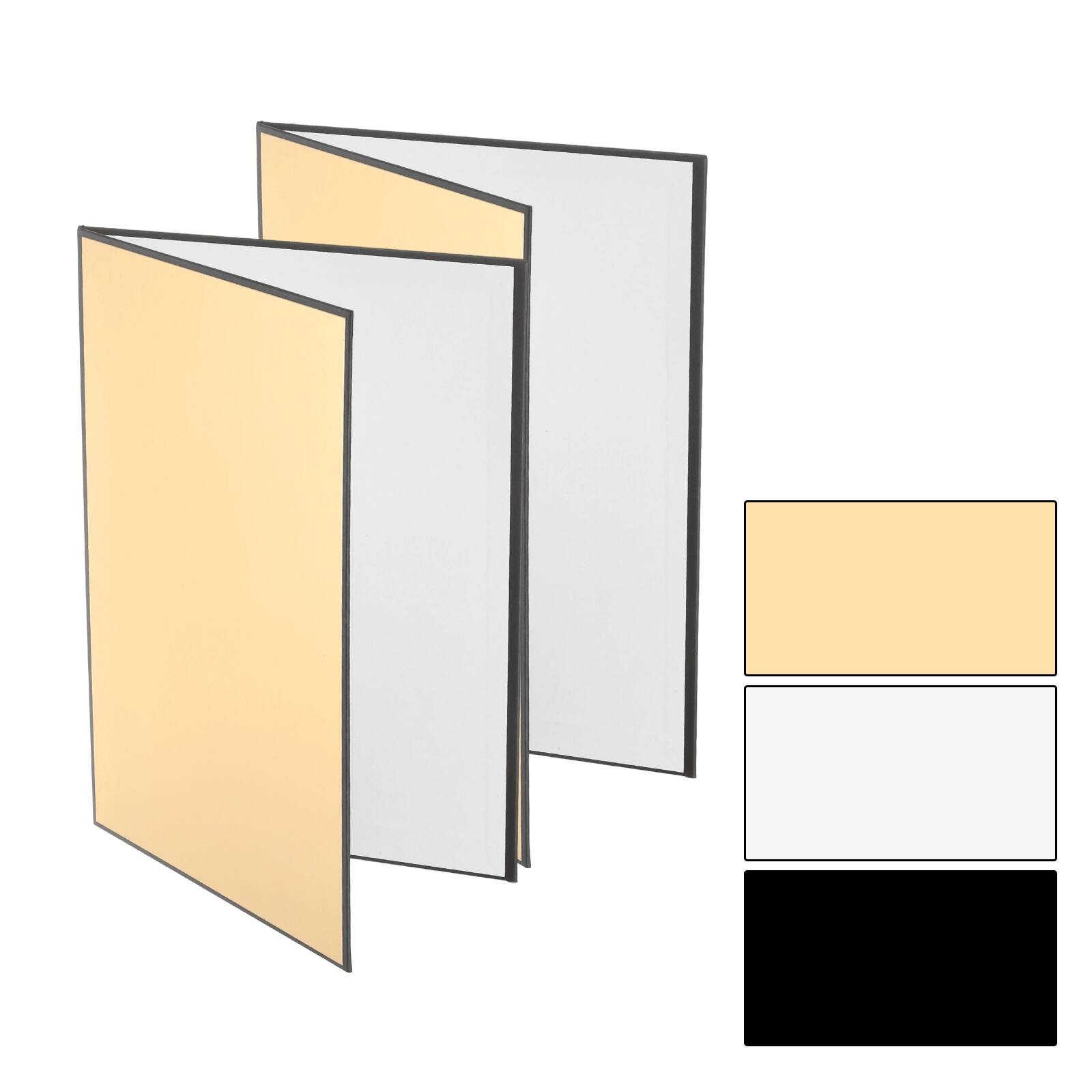 Front. Unique Bargains - 2pcs 11"x8" 3-in-1 Foldable Reflector Cardboard for Still Life/Product/Food Photo - Gold.