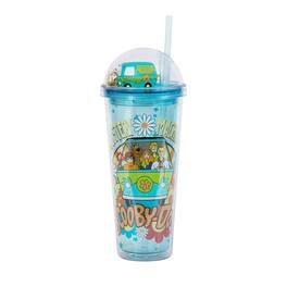 Silver Buffalo - Scooby-Doo Mystery Machine Gang 24-Ounce Carnival Cup With Lid and Straw - Blue