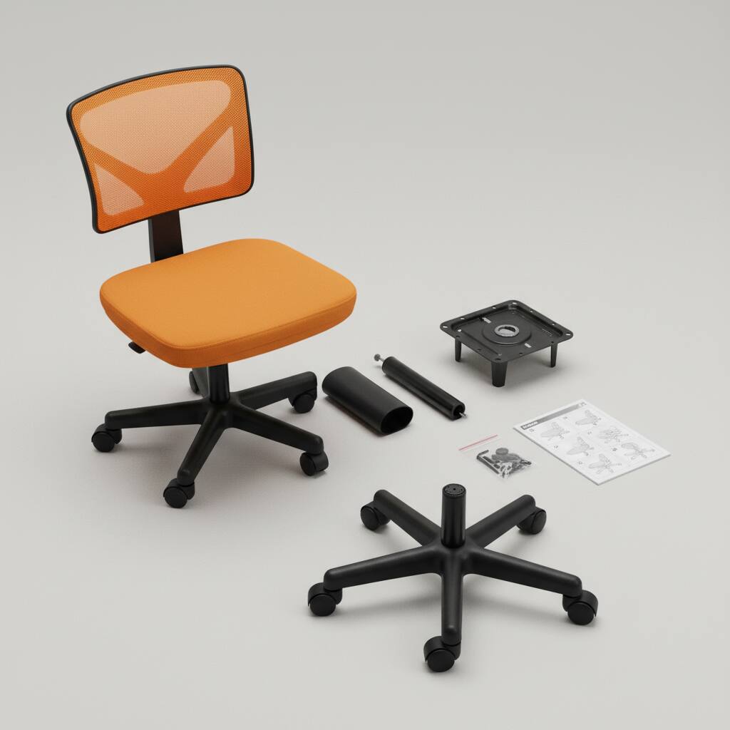 Back. AOITUN - Ergonomic Orange Office Computer Desk Chair - Height Adjustable, Breathable Mesh, Ideal for Kids and Teens - Orange.