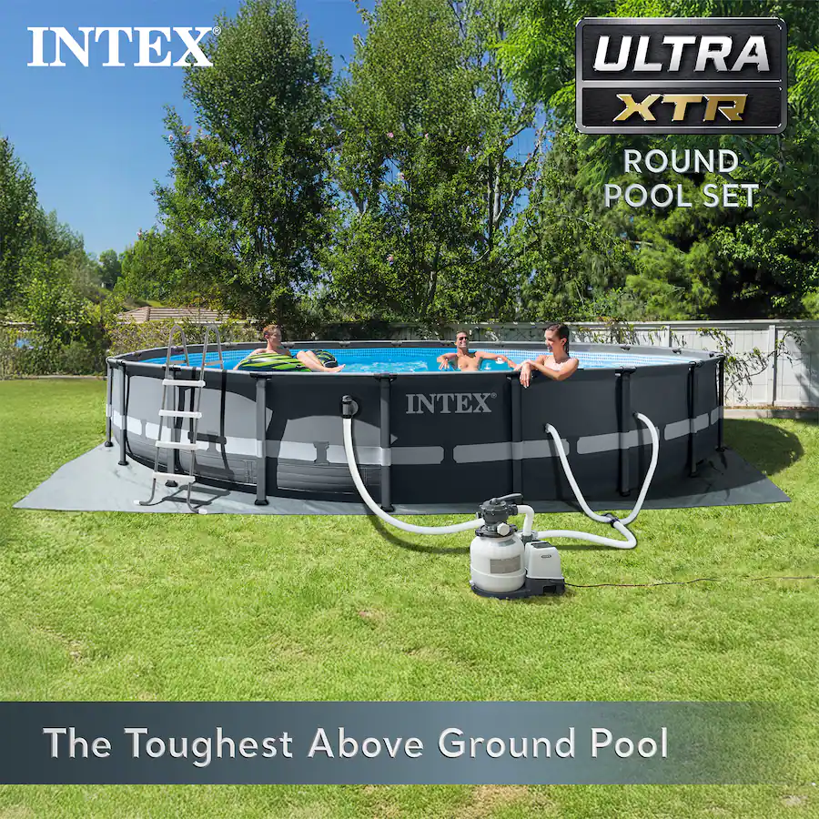 Intex Ultra XTR 16ft x 48in Round Above Ground Pool Set w/ Pump & Robot ...