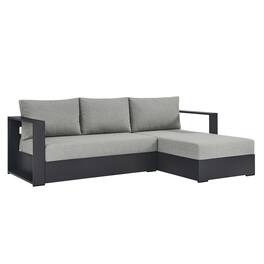 Modway - Tahoe 2-Piece Outdoor Powder-Coated Aluminum Right-Facing Chaise Sectional Sofa Set - Gray Gray