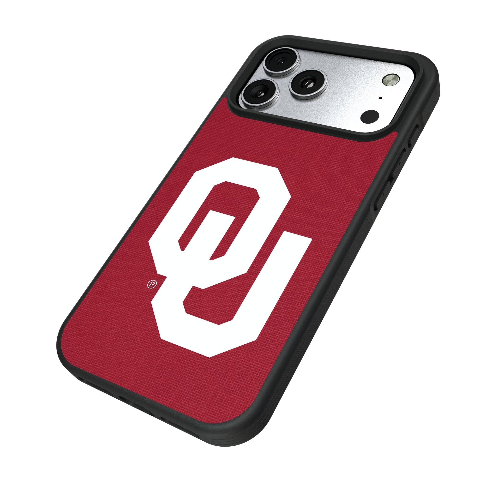 Alt View 1. Keyscaper - Oklahoma Sooners iPhone Solid Design Bump Case - 15 Pro Max - Multicolor.