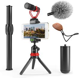 MOVO - VXR10+ Smartphone Video Rig with Mini Tripod, Phone Grip, and Video Microphone