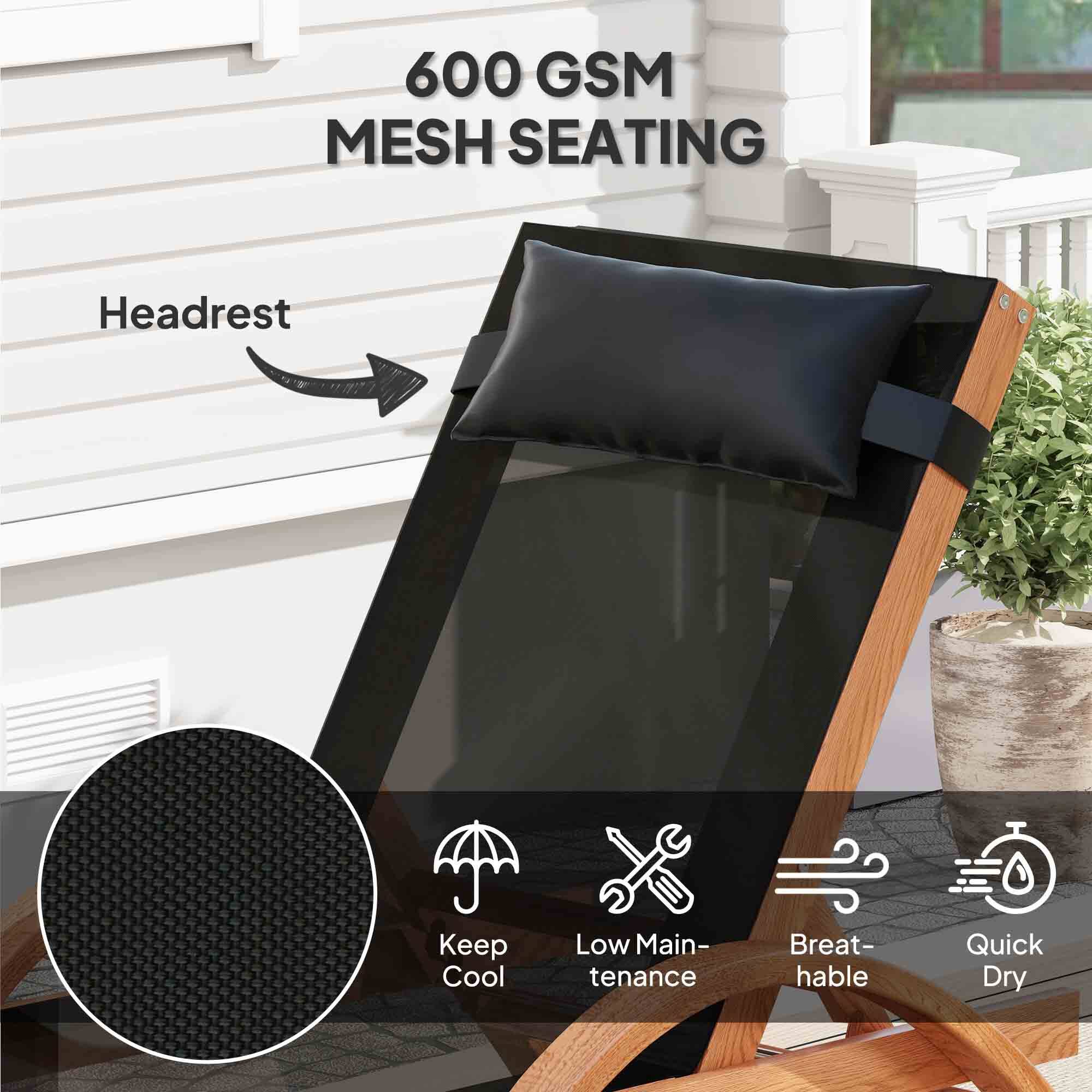 600 GSM MESH SEATING, Headrest, Keep Cool, Low Maintenance, Breathable, Quick Dry