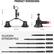 **PRODUCT DIMENSIONS**
- 4.9" / 12.5cm
- 1.8" / 4.5cm
- 3" / 7.4cm
- 5" / 12.8cm
- 9.8" / 25cm
**TELESCOPIC EXTENSION POLE**
- 12.6" / 32cm
- 18.8" / 47.7cm
- 26.3" / 66.7cm
- 34.5" / 87.7cm
- 43.3" / 110cm