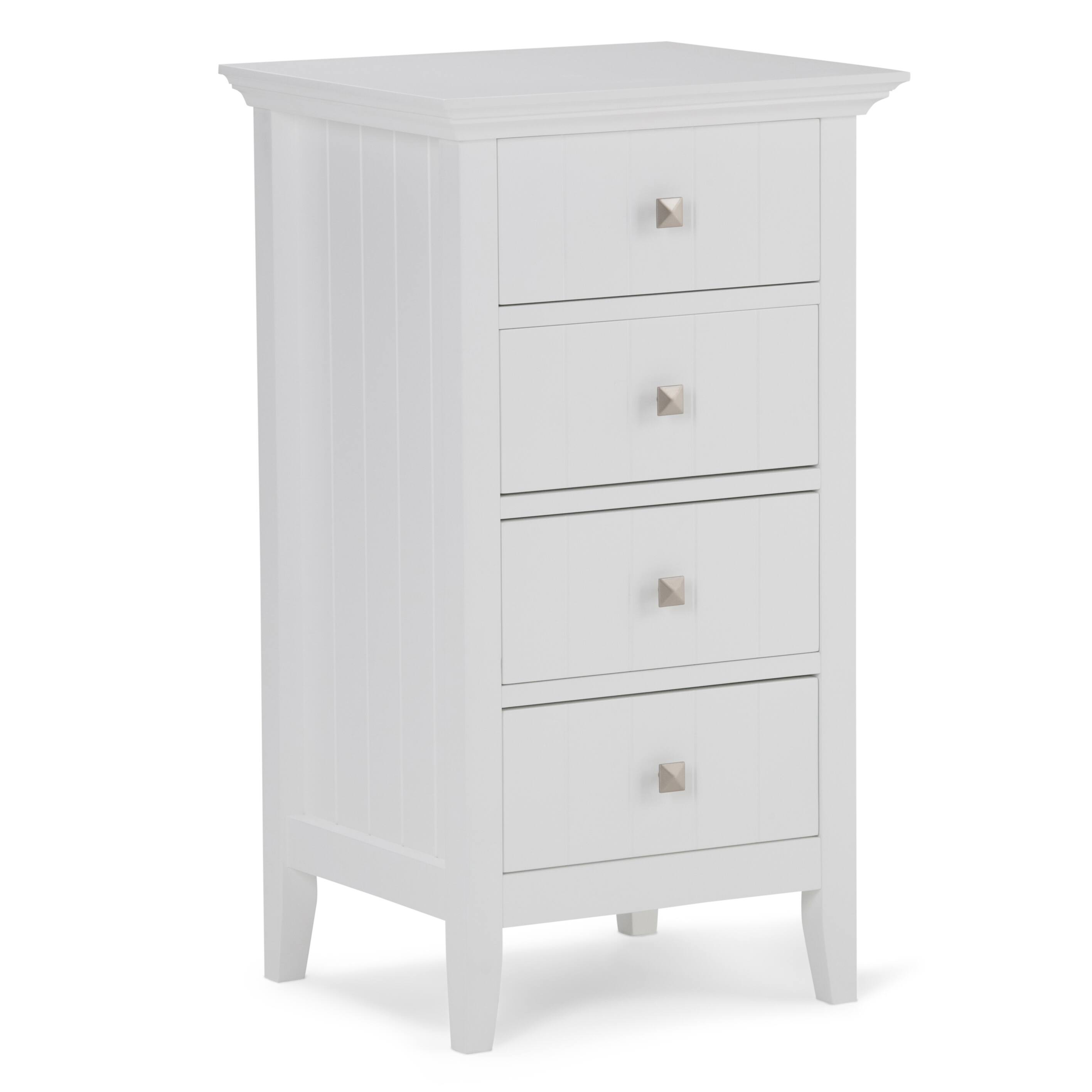 Simpli Home - Acadian 32.1 inch H x 18.1 inch W Four Drawer Floor Storage Bath Cabinet - Pure White