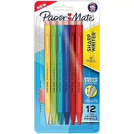 Paper Mate - SharpWriter Mechanical Pencil, 0.7mm, #2 Medium Lead, Dozen - Black