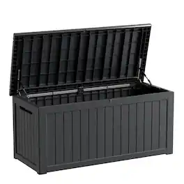 Yardgrace - 270 Gallon Lockable Resin Deck Box Waterproof Outdoor Storage for Patio Furniture Garden Tools and Equipment - Black