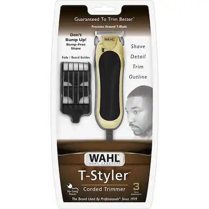 Guaranteed To Trim Better
Precision Ground T-Blade
Don't Bump Up! Bump-Free Shave
WAHL Shave Fade Beard Guides Detail Trim Outline
WAHL HOME PRODUCTS
T-Styler Corded Trimmer 3
No-Snag Power
YEAR WARRANTY
The Brand Used By Professionals Since 1919