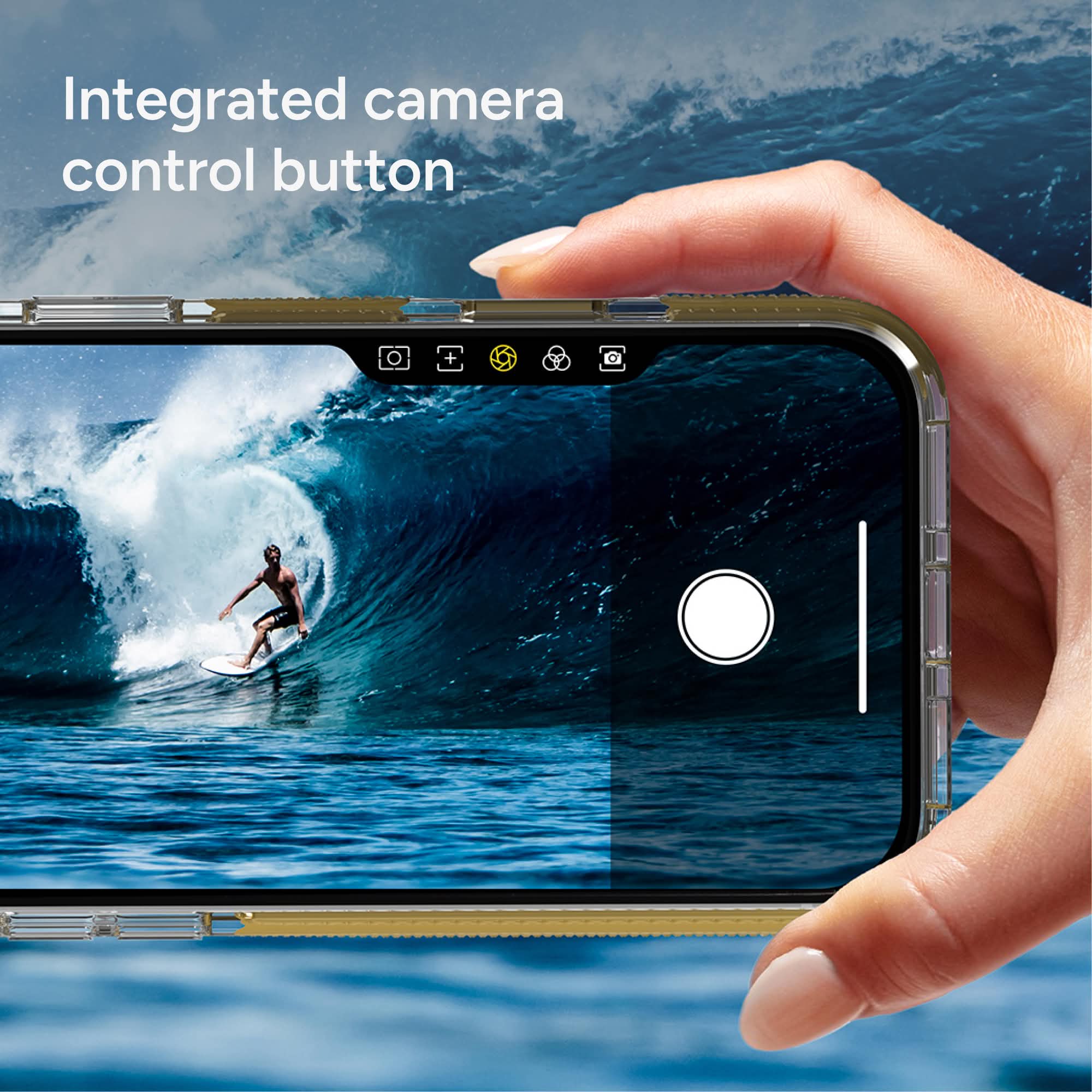 Integrated camera control button
