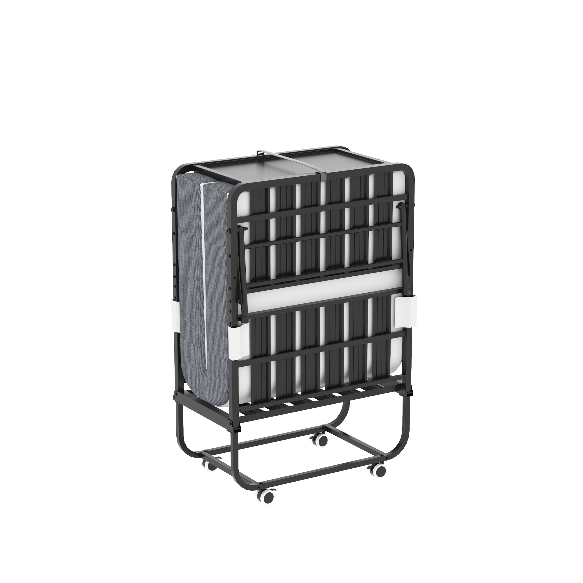 Alt View 10. GOODSILO - 75-Inch Folding Guest Bed with Adjustable Headboard and Memory Foam Mattress, Space Saving Rollaway Bed with Wheels - Black.