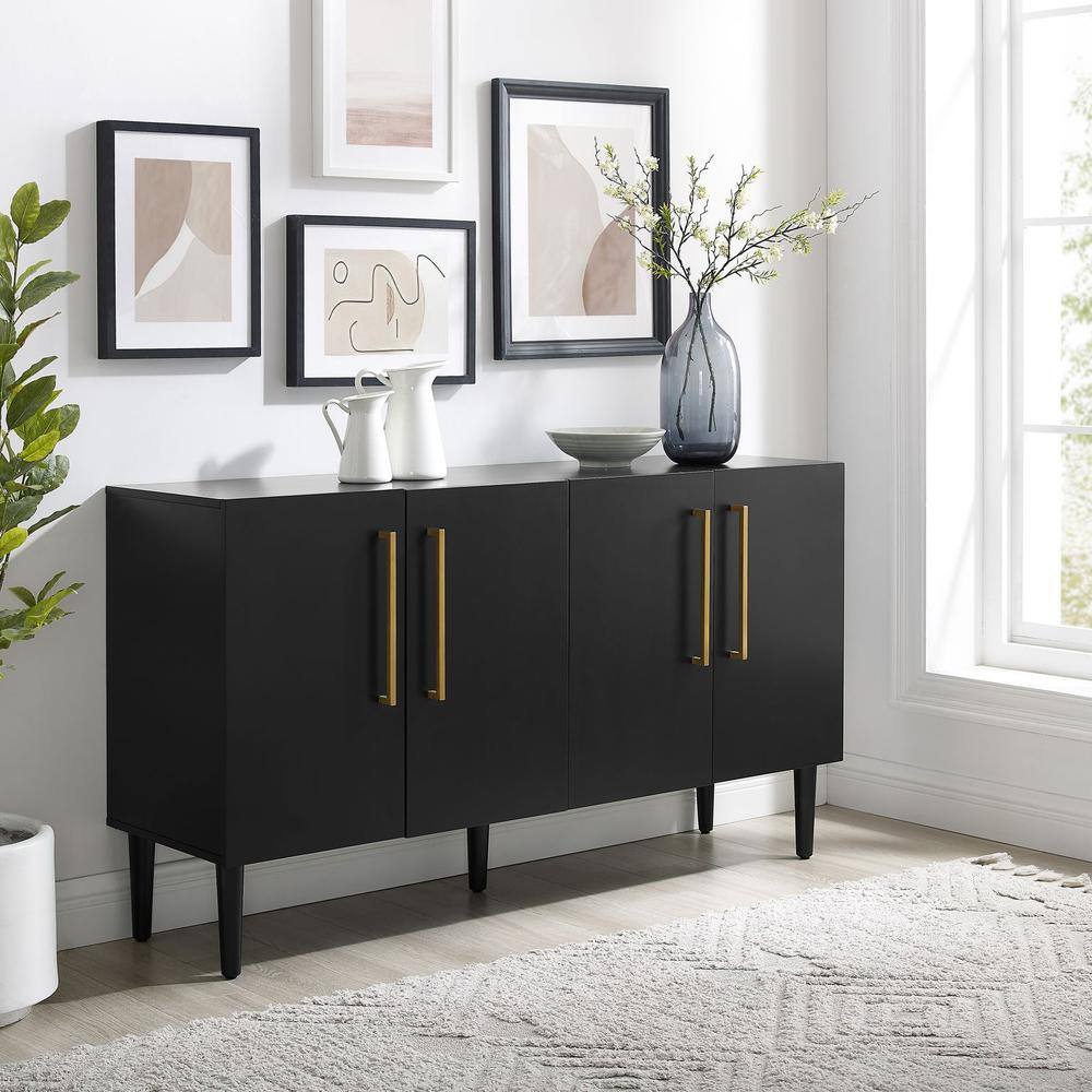 Alt View 2. Crosley Furniture - Everett Sideboard - Matte Black.