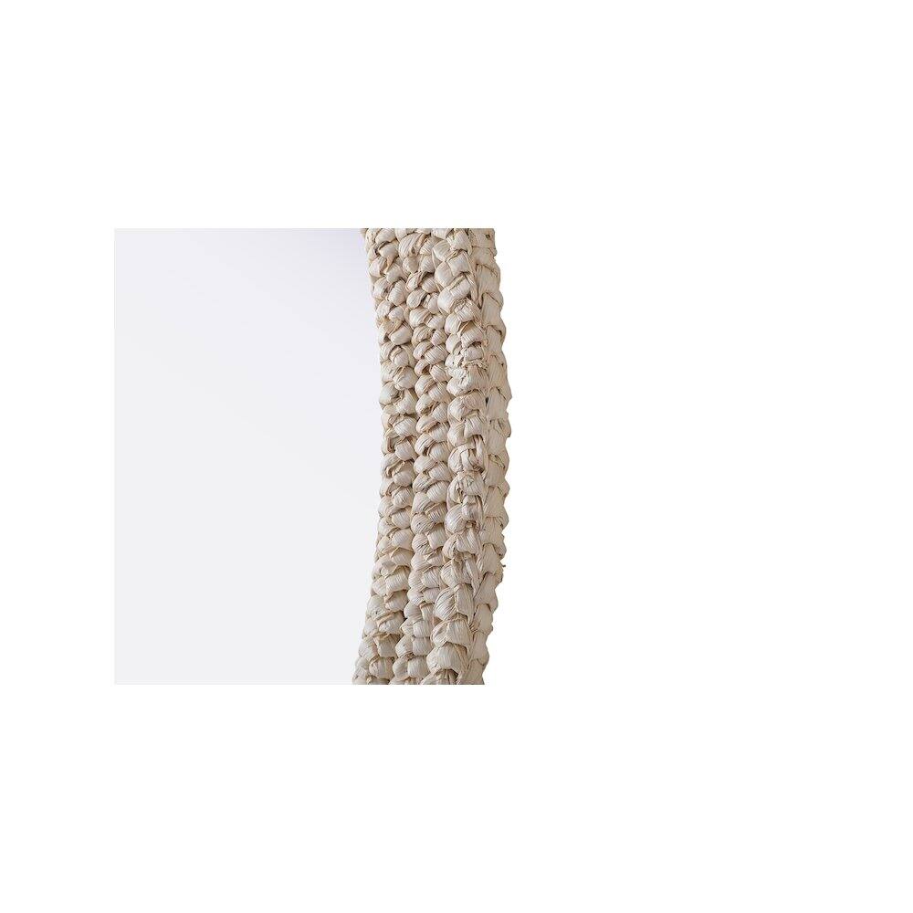 Back. Elegant Decor - Oval Cornhusk Mirror 30x36 in Linen White - Linen White.