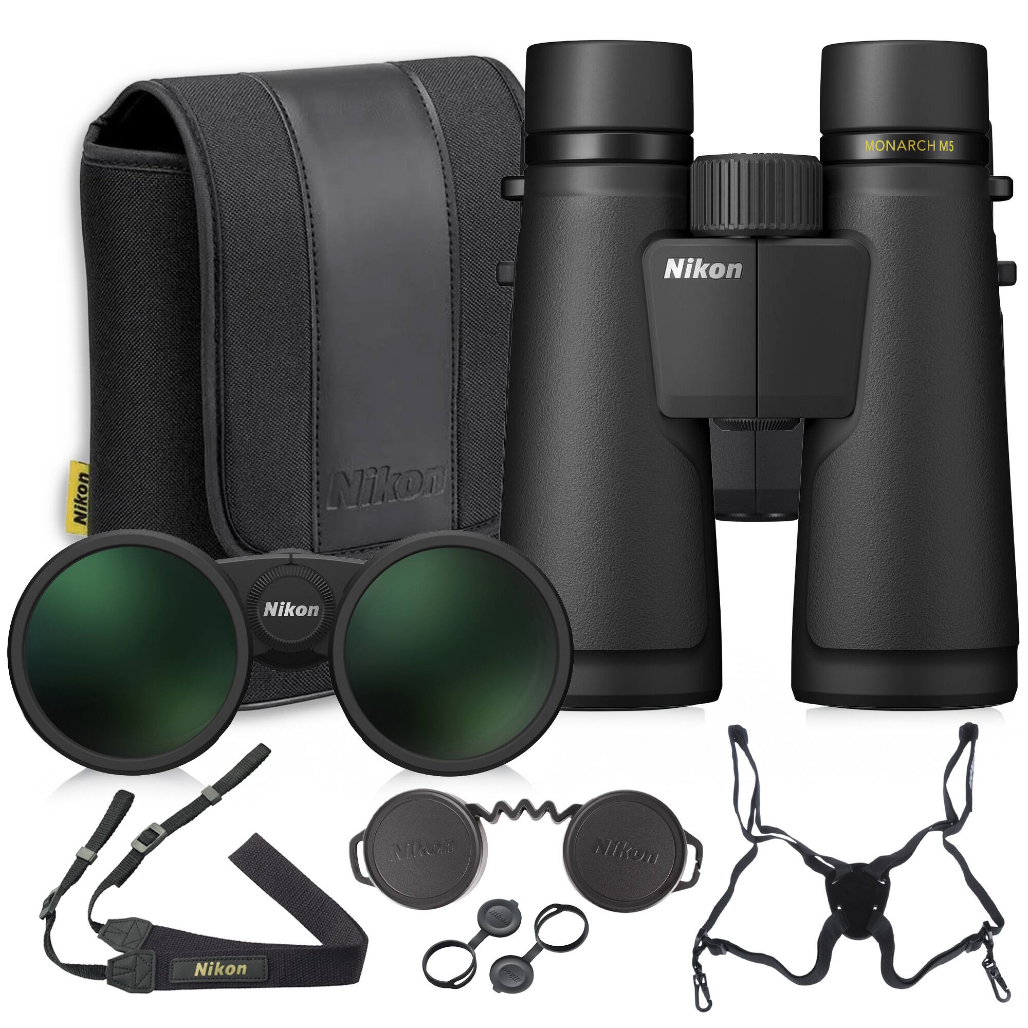Nikon - 10x50 Monarch M5 Binoculars + Binocular Harness Strap (2pc bundle)