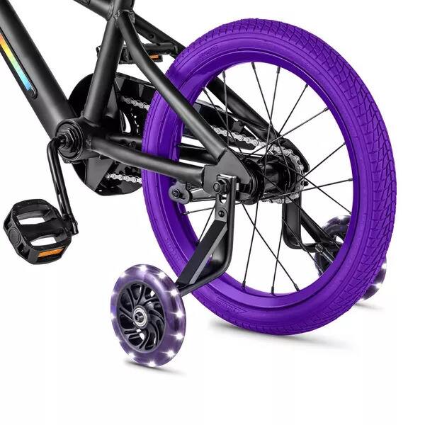 Alt View 4. Jetson - JETSON LIGHT RIDER 16" KIDS' LIGHT UP BIKE ADJUSTABLE HANDLEBAR - BLACK/PURPLE - Black Purple.