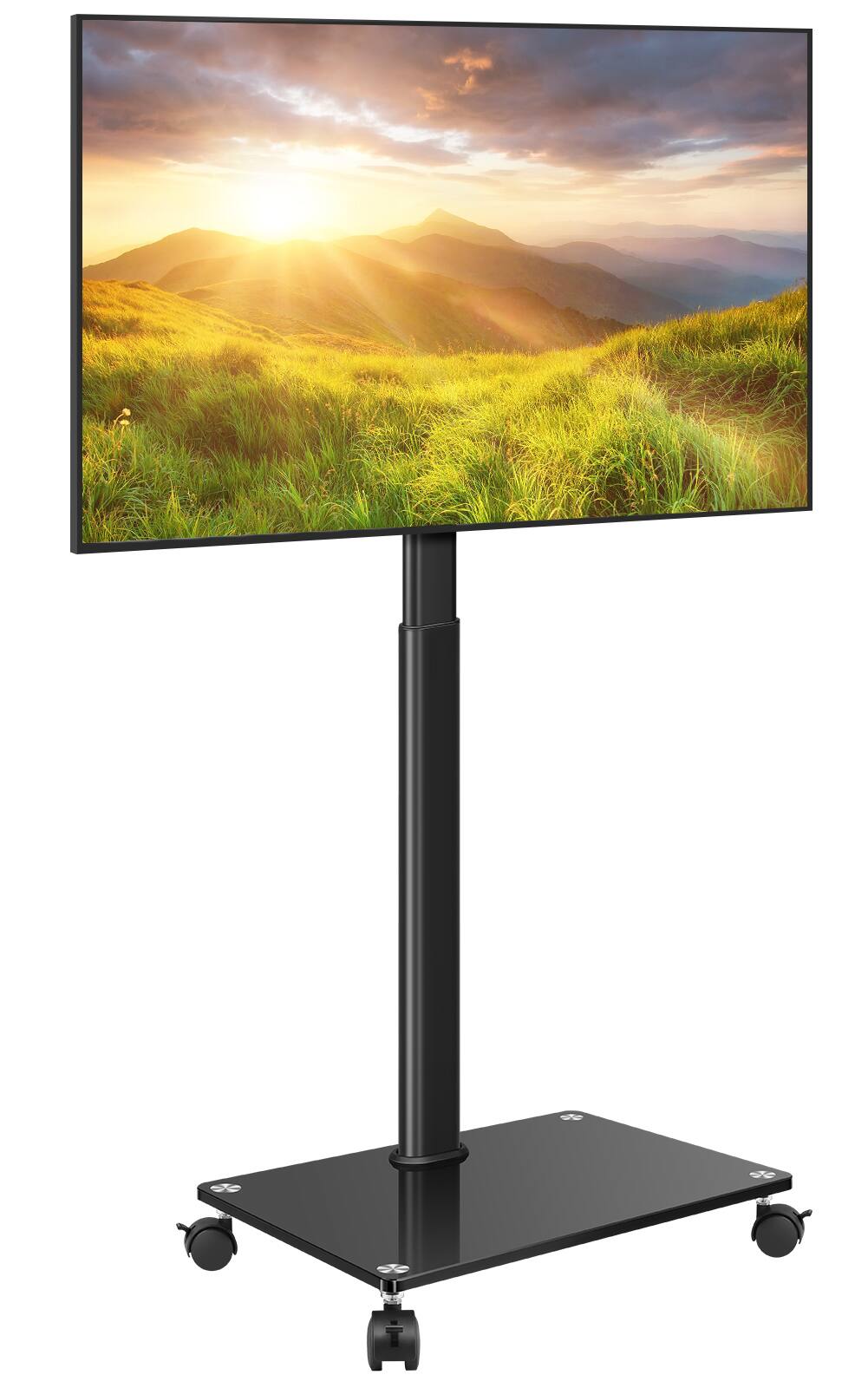 Alt View 3. KKTONER - KKTONER Mobile TV Stand Rolling TV Cart for 27 to 65 inch Height Adjustable Rolling TV Stand - Black.