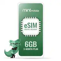 Mint Mobile - 3-Month 6GB eSIM Prepaid Plan (Digital Delivery) - Mint Green - Front_Zoom