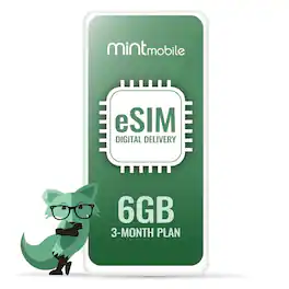 Mint Mobile - 3-Month 6GB eSIM Prepaid Plan (Digital Delivery) - Mint Green