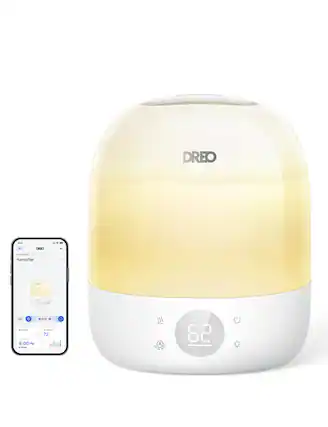DREO s4 DHID Humidifier
9:00 PM Sleep
Humidity: 65%
Temperature: 72°F
AUTO 62%