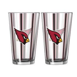 Logo Brands - Arizona Cardinals Two-Piece 16oz. Striped Pint Glass Set - Multicolor