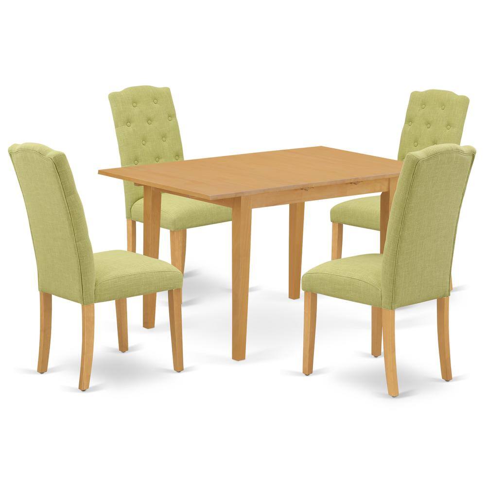 Back. East West Furniture - Dining Room Set Oak - Brown.