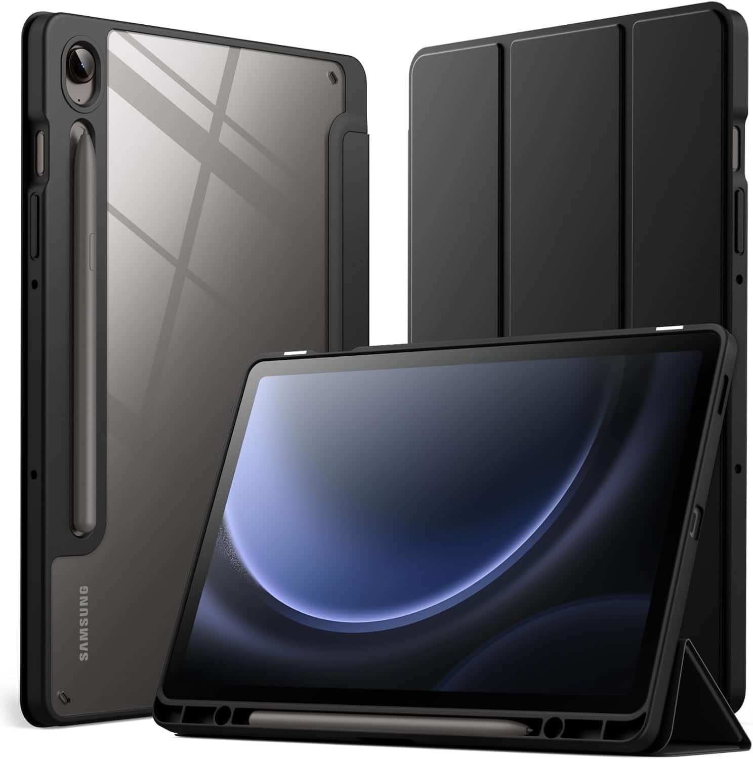 Alt View 12. SaharaCase - Venture Series Folio Case for Samsung Galaxy Tab S10 FE+ - Scorpion Black.