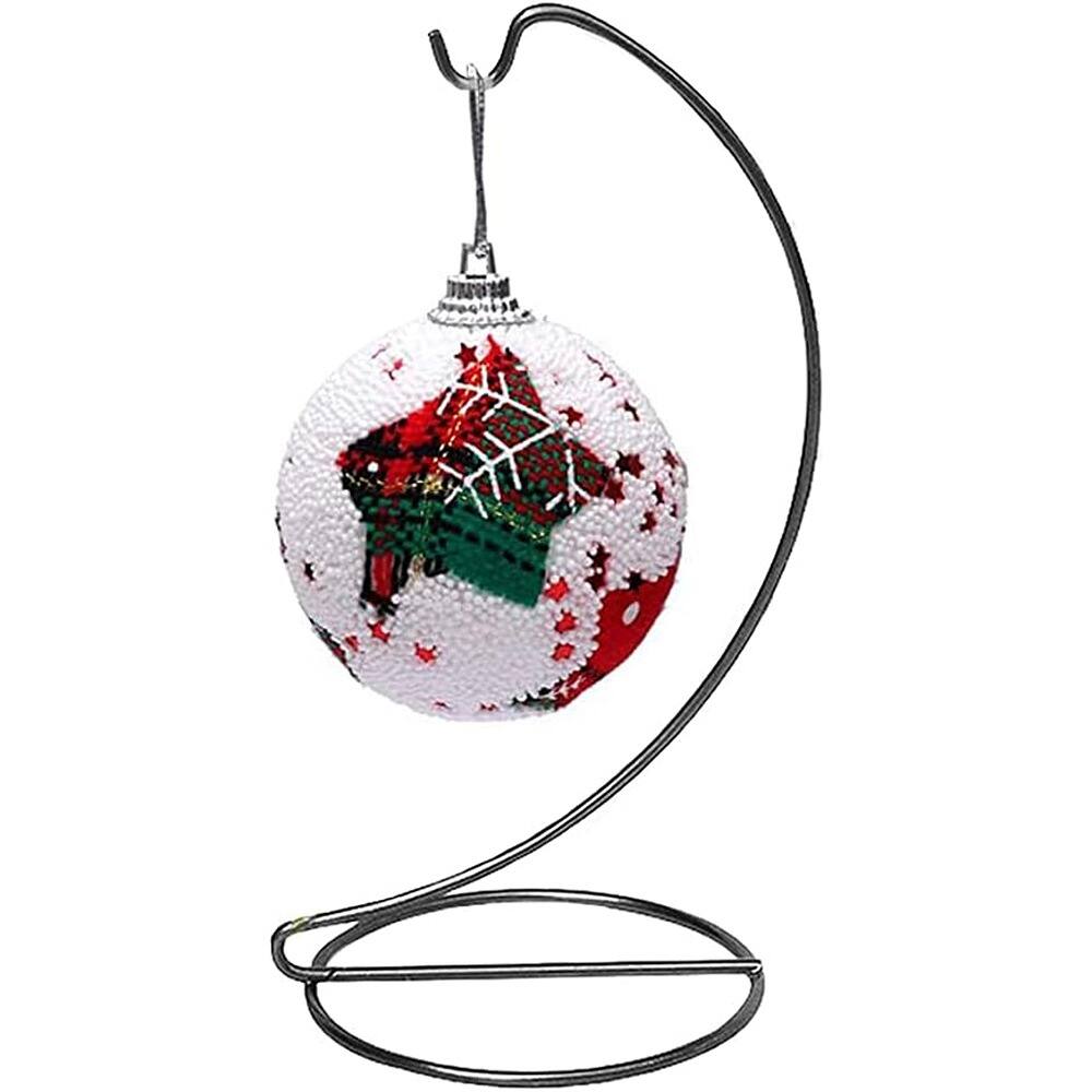 Angle. PARKER SLATER - Black Ornament Display Stand, 9.1"x4.1" Tabletop Hanger for Ornaments & Plants - Black.