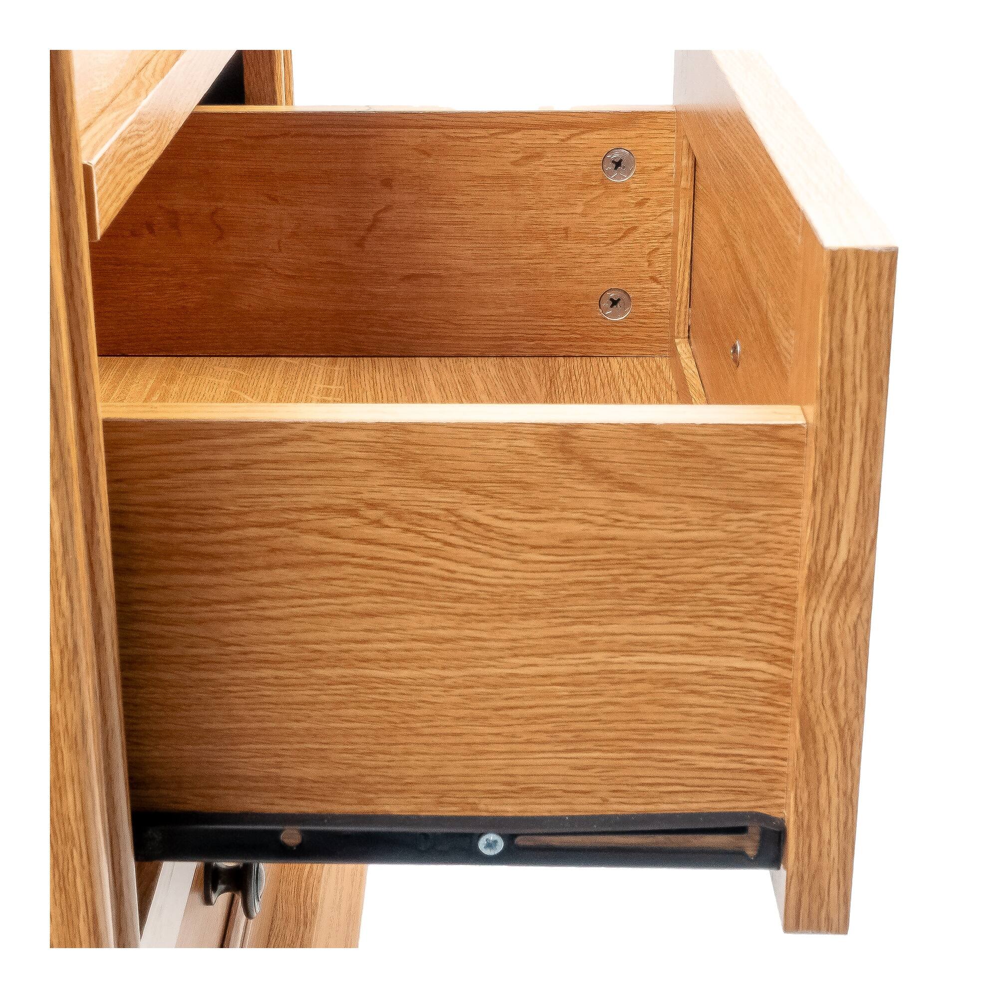 Alt View 2. Boyel Living - 3-Drawer Farmhouse Nightstand with Turned Wood Legs - Brown.