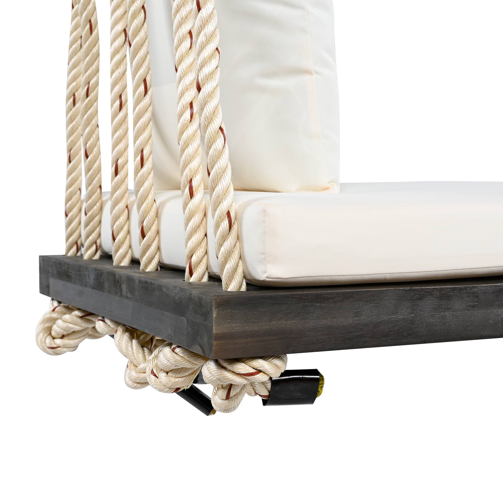 Alt View 3. APRILSOUL - Patio Wooden Swing Chair  Hanging Porch Swing Bench for Garden Backyard Lawn Brown - Brown.