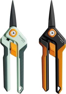 Finnhomy - Garden Scissors Pruning Shears Sharp Stainless Steel Teflon Coating Blade for Plant Rose Bonsai Cuts Green Orange