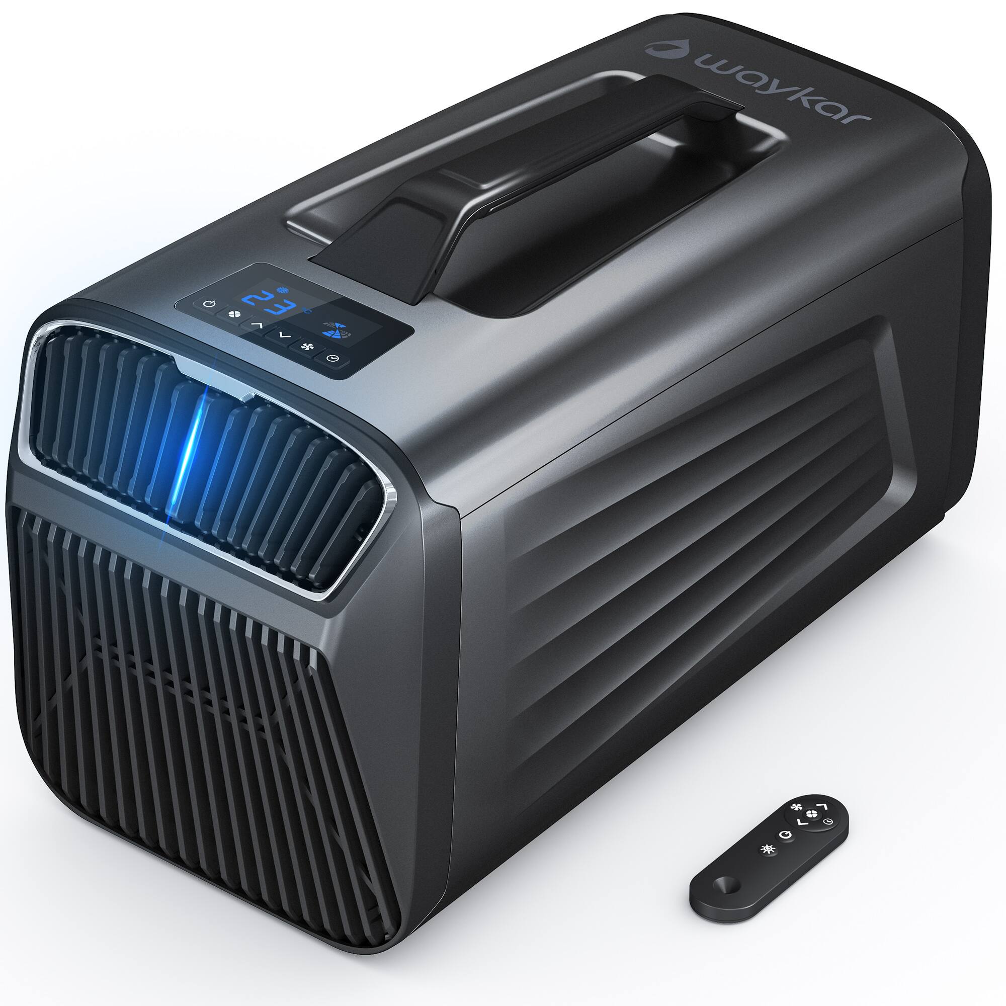 Front. Waykar - 5000 BTU 3-in-1 Portable Air Conditioner with Dehumidifier  for Tent, Camping or RV, Remote Control - Black.