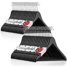 Casafield - 40 Wooden Suit Hangers - Black