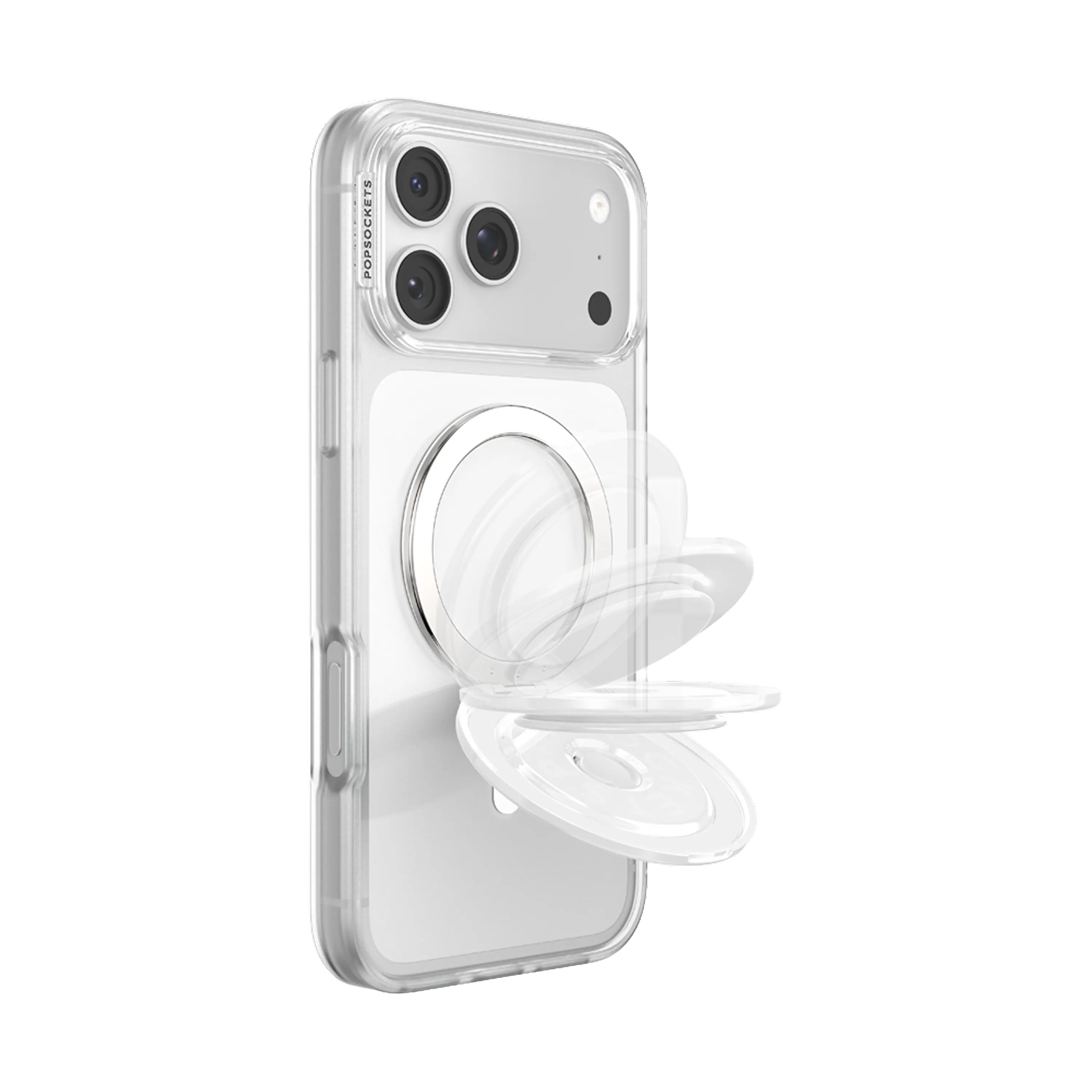 Back. PopSockets - MagSafe Kick-Out Universal Magnetic Grip & Stand with Adapter Ring for Cell Phones - Glossy White.