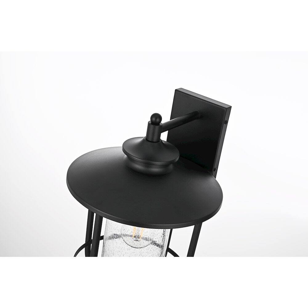Alt View 2. Elegant Lighting - Janney 11 Inch Outdoor Wall Sconce In Black - Black.
