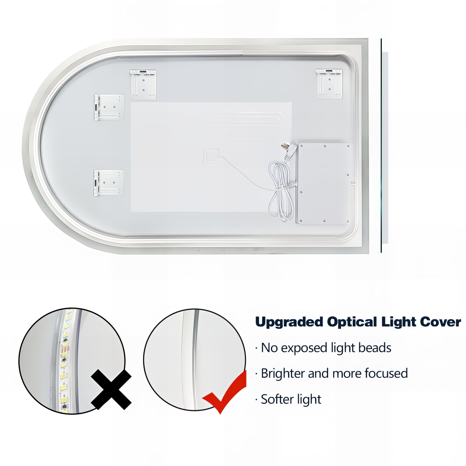 Upgraded Optical Light Cover

- No exposed light beads
- Brighter and more focused
- Softer light