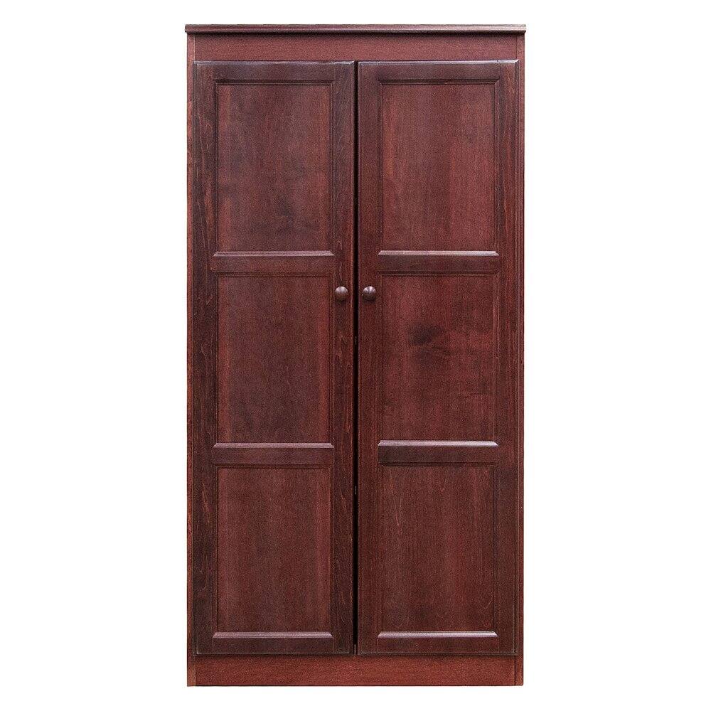 Front. Concepts in Wood - Multi use Storage Cabinet 4 Shelves Cherry Finish - Red.