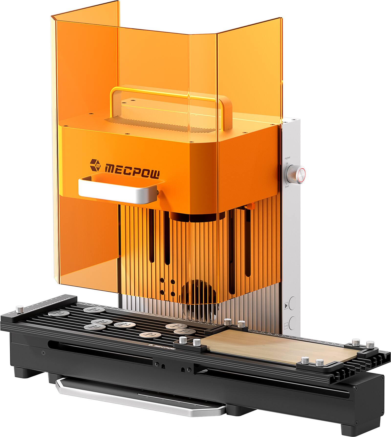 Front. Mecpow - X1 2-in-1 2W IR & 10W Diode Dual Laser Engraver and G1 Slide Extension Combo Set for Metal, Wood, Leather.