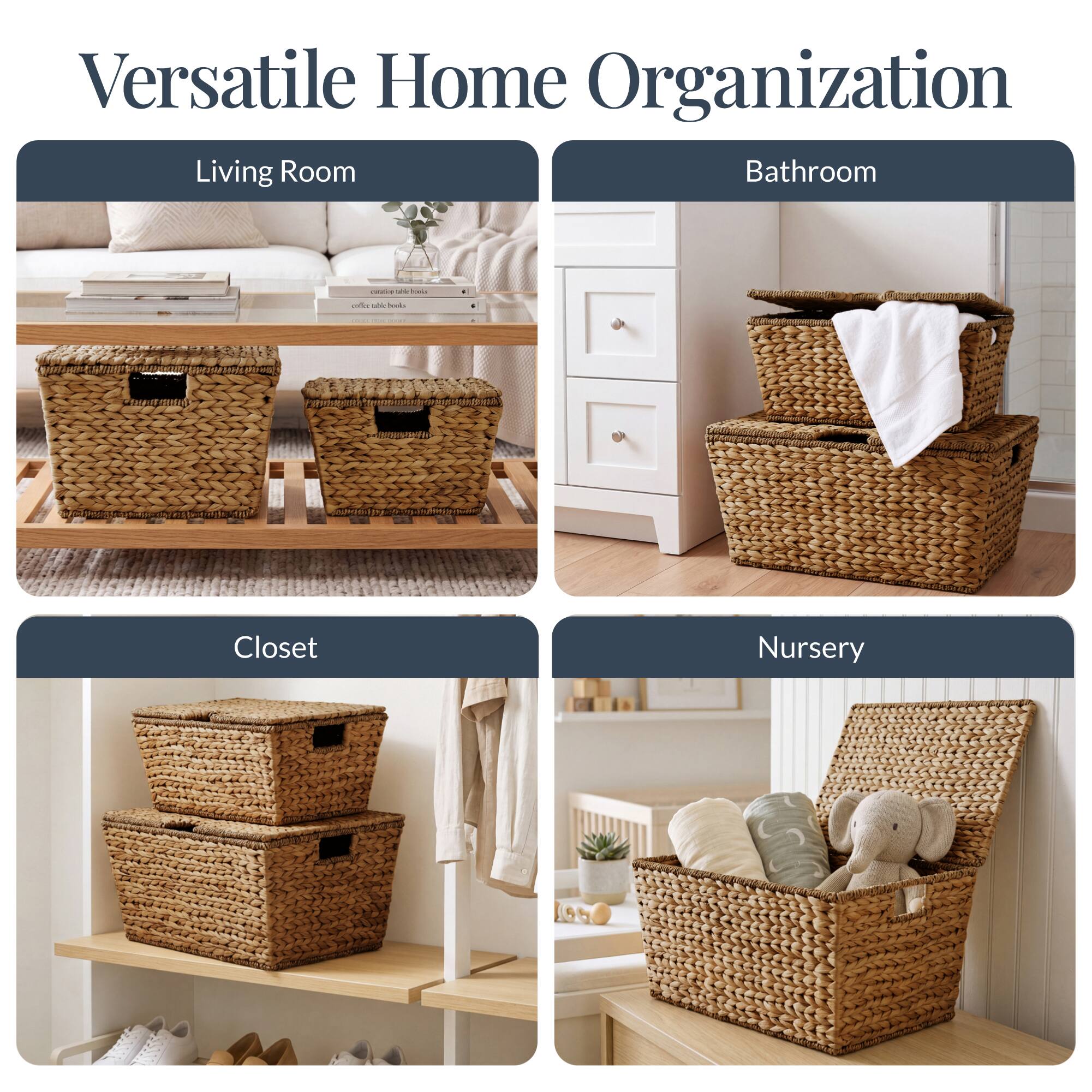 Versatile Home Organization

Living Room

Bathroom

Closet

Nursery