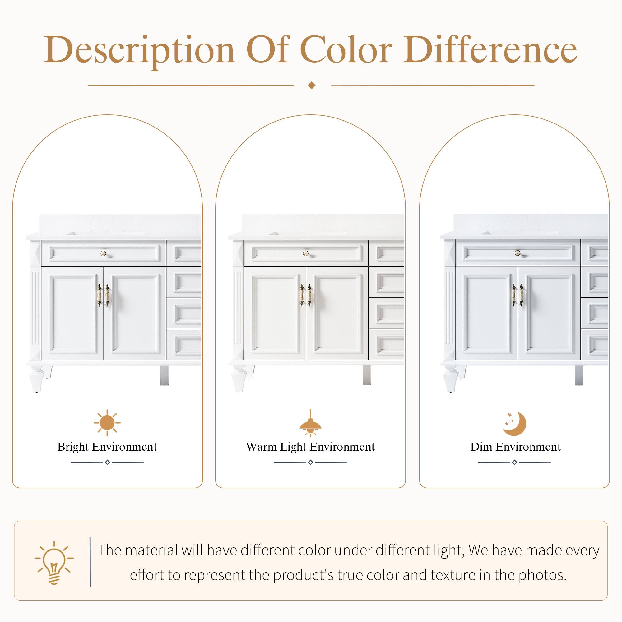 Description Of Color Difference

Bright Environment Warm Light Environment Dim Environment

The material will have different color under different light, We have made every effort to represent the product's true color and texture in the photos.