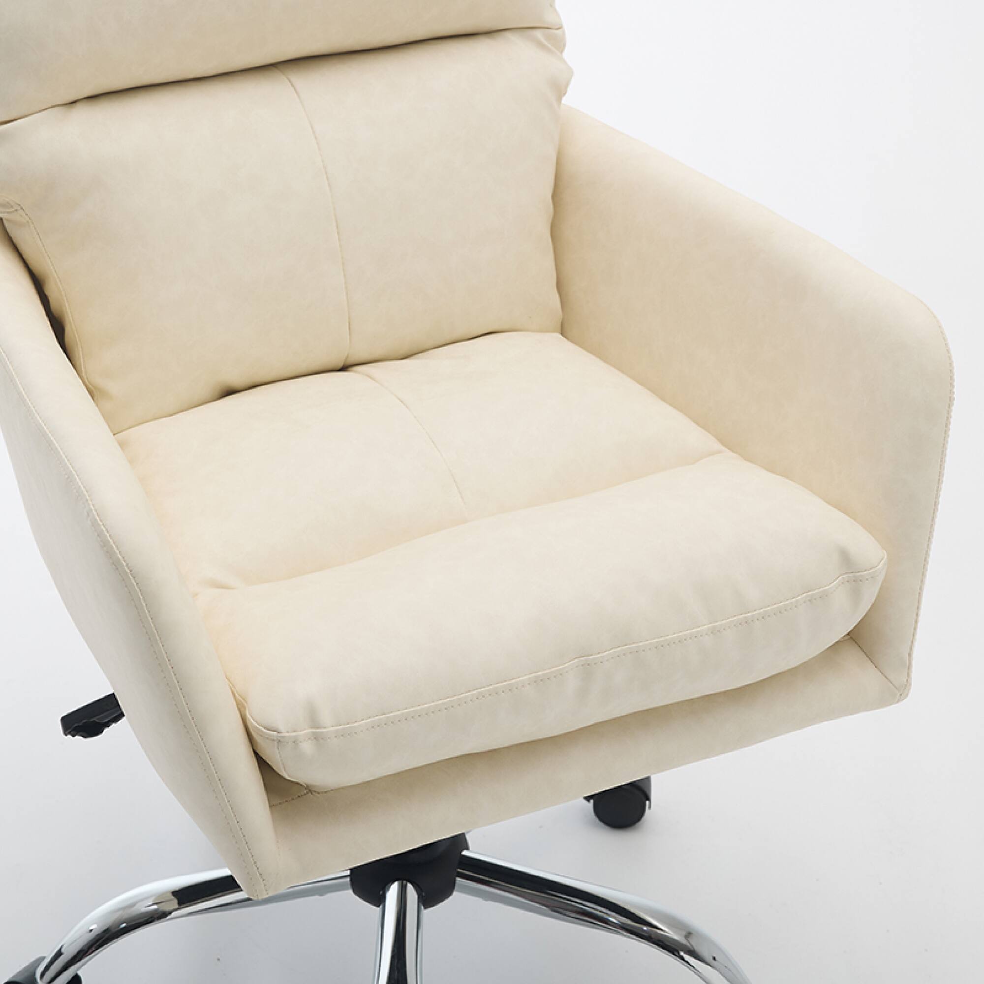 Alt View 5. GOODSILO - Ergonomic Executive Office Chair with Adjustable Height and PU Leather Upholstery - White.