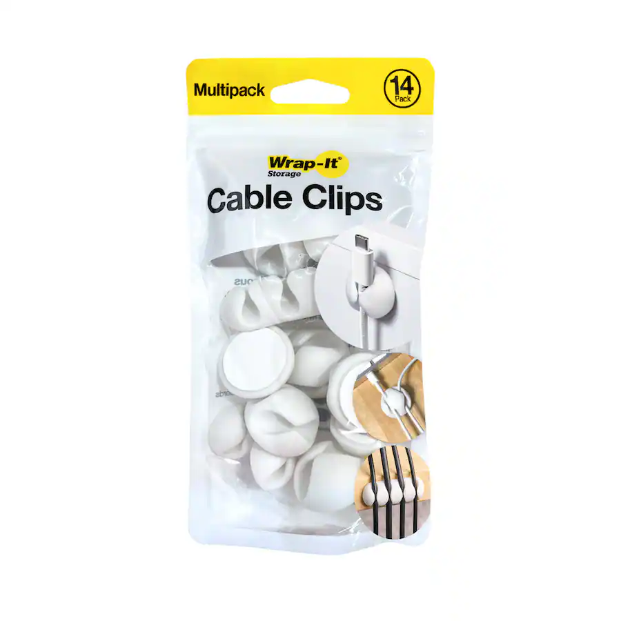 Product photo of 14-Pc. Cable Clips Assortment, White - 514-CLIPS-WH in New/Like New condition