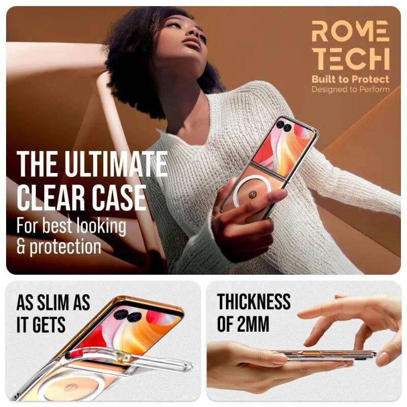 ROME TECH  
Built to Protect  
Designed to Perform  

THE ULTIMATE CLEAR CASE  
For best looking & protection  

AS SLIM AS IT GETS  

THICKNESS OF 2MM